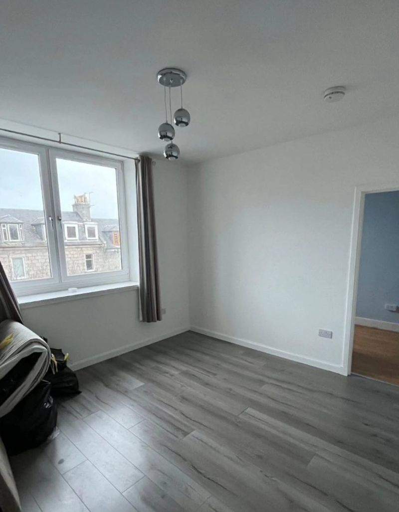 Freshly renovated one-bedroom flat with grey flooring in Aberdeen’s west end